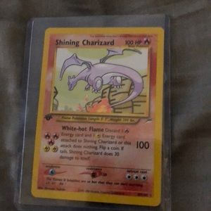 1st edition Shining Charizard holo Pokemon card
